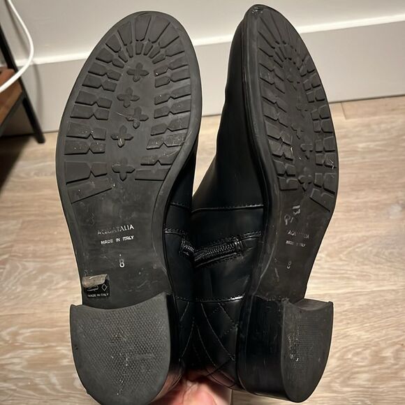 AQUATALIA Oralie Knee-High Stretch Leather Riding Boots Side Zip Quilted, Size 8 - Picture 12 of 15